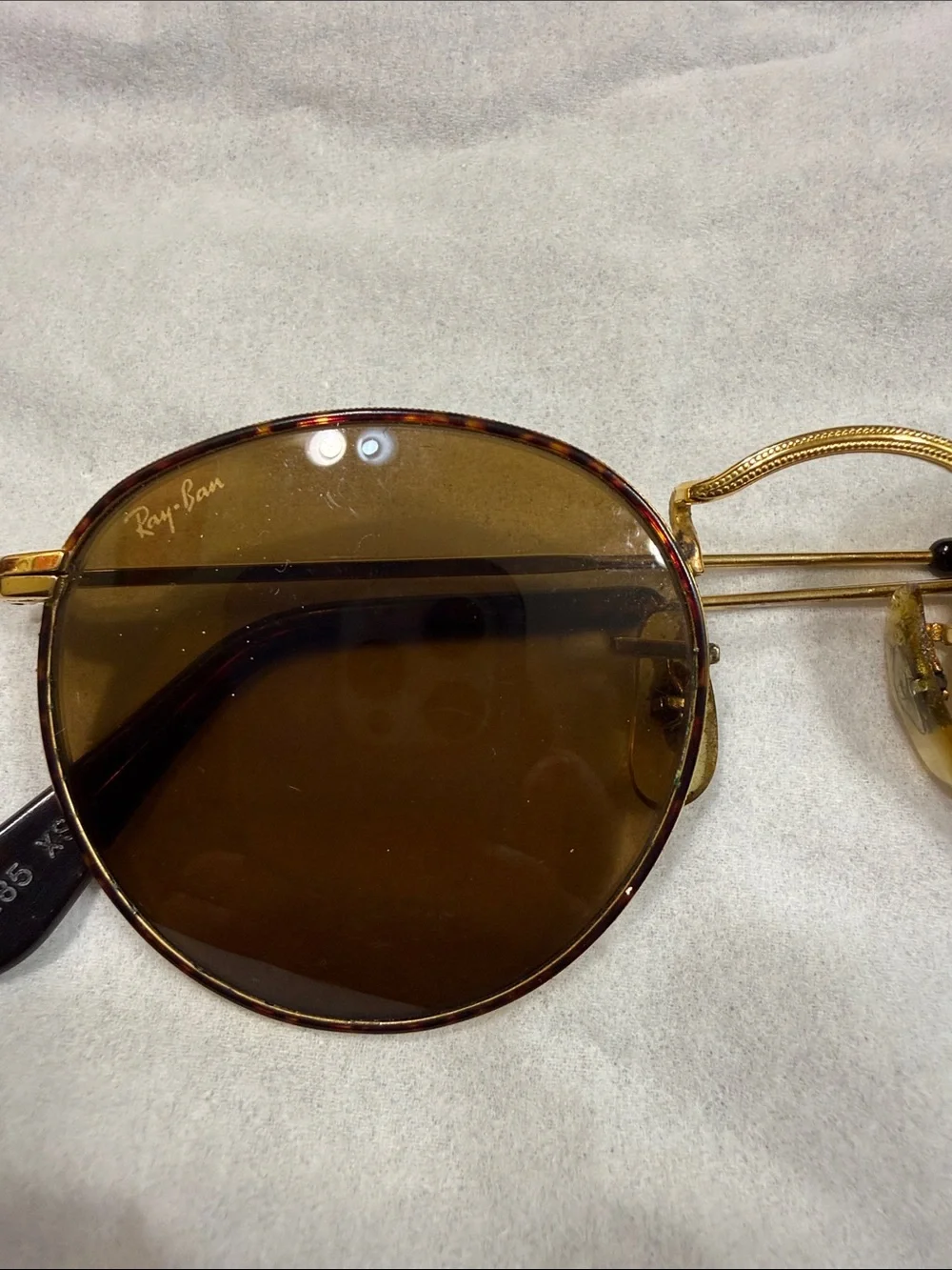 Vintage Ray-Ban Gold and Tortoise Frame Sunglasses with Brown Lenses